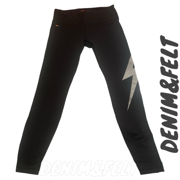 AVIATOR NATION BOLT FULL LENGTH LEGGINGS | Black/Silver | PRELOVED!!🖤⚡️ - Picture 3 of 13